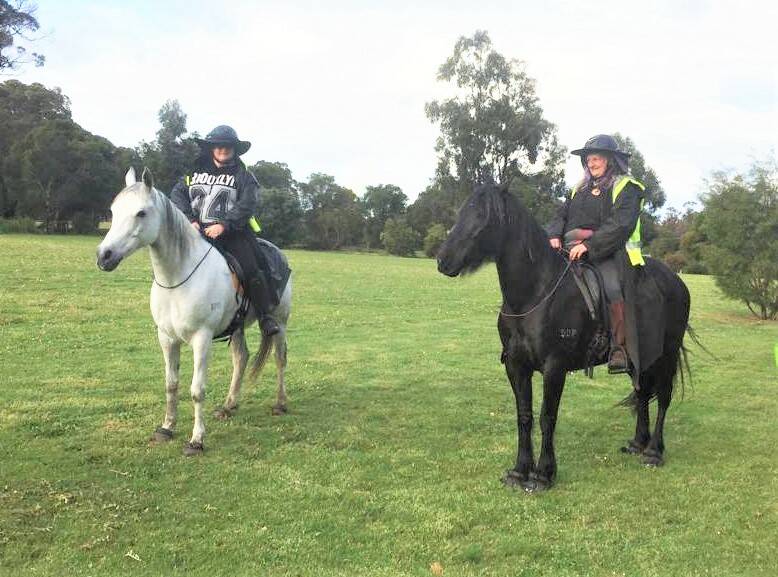 Robin Lonsdale from Donnybrook and Robbi Bowman from Nannup have successfully completed a 370 kilometre horse trek called 'Bridleless to Bridgetown'.