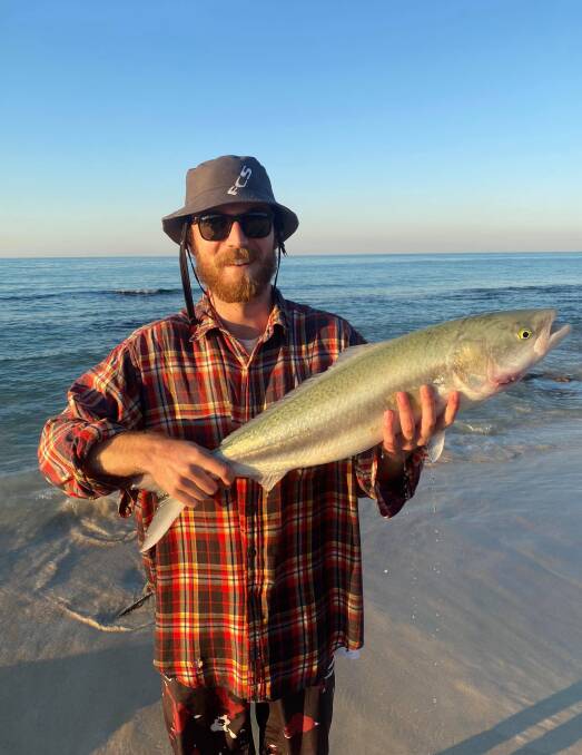 Claud Spencer showing why Cape Naturaliste offers some of the best and accessible salmon action, with this beauty from Eagle Bay. Photo: Recfishwest