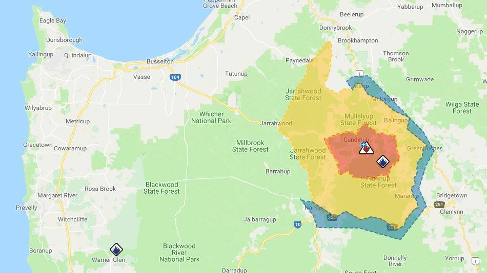 Bushfire emergency downgraded for Southampton, Cundinup areas