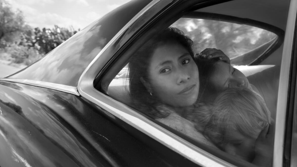 Yalitza Aparicio in a scene from the film 'Roma,' by filmmaker Alfonso Cuaron. The film is nominated for an Oscar for best picture and best foreign film.