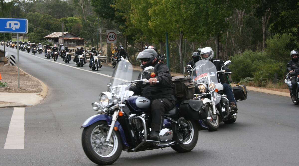 Stopping through: Bikes arriving in Nannup.